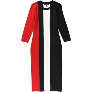 I.N.C Womens Colorblocked Pencil Dress, Red, XS, DM